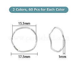 120 pz 2 anelli di collegamento in ottone colorati&nbsp;KK-DC0002-69