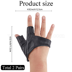 Halbfingerhandschuhe aus Kunstleder für Damen&nbsp;AJEW-WH20019-42