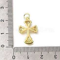 Pendenti in zirconi cubici trasparenti in micro pavè di ottone&nbsp;KK-M297-11G
