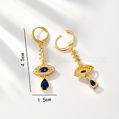 Eleganti orecchini a monachella con zirconi cubici in ottone&nbsp;YO2993