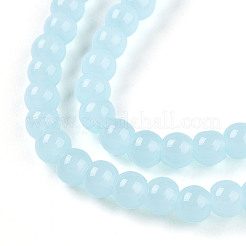 Abalorios de vidrio jade de imitación hebras&nbsp;GLAA-T032-J4mm-04
