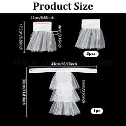 Ensembles de faux cols et poignets amovibles en tissu mesh&nbsp;DIY-WH0591-540