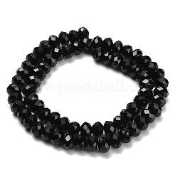 Natürliche schwarze Onyxperlenstränge&nbsp;G-C259-A17-5x8mm