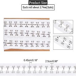 Haken- und Ösenband aus Baumwolle&nbsp;DIY-WH0308-119B