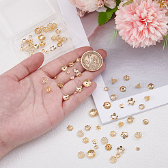 90 pièce de capuchons de perles en laiton de 15 styles&nbsp;KK-PH0012-19B