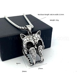 Collares colgantes vintage de acero inoxidable 304 con diseño de animales punk&nbsp;KT0388