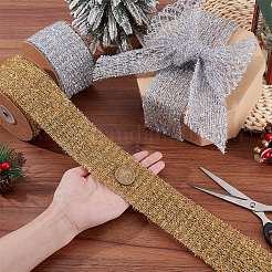 Cinta de malla elástica con purpurina de 5 yarda&nbsp;DIY-WH0470-85A
