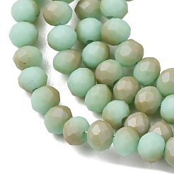 Halb Regenbogen plattierte facettierte Rondellglasperlen&nbsp;EGLA-L007-B02-4mm