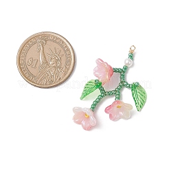 Colgantes de flores con cuentas de semillas de vidrio&nbsp;PALLOY-MZ00988