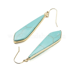 Turchese sintetico orecchini pendenti&nbsp;EJEW-P145-03G