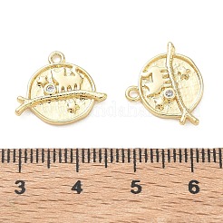 Pendenti in zirconi cubici trasparenti in micro pavè di ottone&nbsp;KK-C259-15G