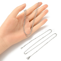 Ensemble de colliers et chaînes en acier inoxydable 304 pour hommes et femmes&nbsp;STAS-YW0002-01P