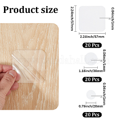 60 pz 3 stili di adesivo biadesivo in PVC&nbsp;AJEW-CY0003-13