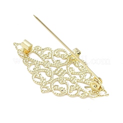 Spille da bavero in ottone a forma di rombo con fiore per abiti&nbsp;KK-CBA19A0-04G