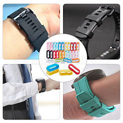 36 Stück 9 Farben Silikon-Ersatzarmbandschlaufen für Uhrenarmbänder&nbsp;SIL-GF0001-10