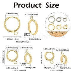 16 pièce de boucles d'oreilles créoles en acier inoxydable 201&nbsp;STAS-FS0002-26D