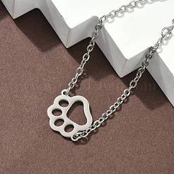 Bracelets à maillons en acier inoxydable 304 avec empreintes de pattes&nbsp;BJEW-F500-02P