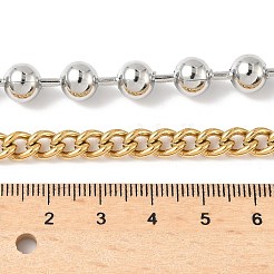 Collane a mezza sfera in acciaio inossidabile 304 e a catena intrecciata con fibbie OT&nbsp;NJEW-V010-03GP