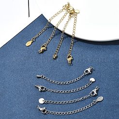8 Stück 4 Stile 304 Edelstahl Kettenverlängerung&nbsp;FIND-FS0002-95