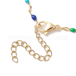 304 Edelstahl bunte Emaille Link Kette Slider Halskette Zeug&nbsp;AJEW-JB01267