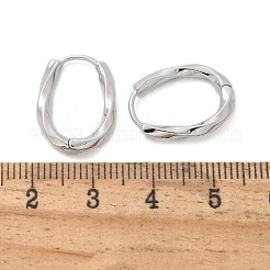 Boucles d'oreilles créoles torsadées en laiton&nbsp;EJEW-Q014-02P