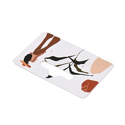 Papier rectangle une paire de cartes d'affichage de boucle d'oreille avec trou de suspension&nbsp;CDIS-C004-04A