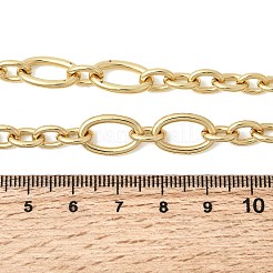 Messing oval Gliederkette Halsketten&nbsp;NJEW-L013-03G