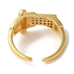 Manschettenringe aus Messing mit Mikropavé-Zirkonia für Damen&nbsp;RJEW-G325-09GP