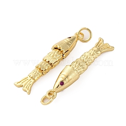 Porte micro ouvrent pendentifs zircone cubique en laiton de placage&nbsp;KK-M309-38I-G