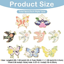 9pcs 9 styles de pendentifs en émail en alliage&nbsp;FIND-YW0011-87