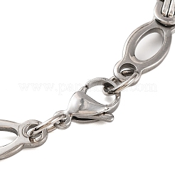 201 bracciali a catena bizantina ovale in acciaio inossidabile&nbsp;BJEW-B078-136GP