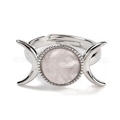Anelli regolabili in quarzo rosa naturale&nbsp;RJEW-K271-01P-08