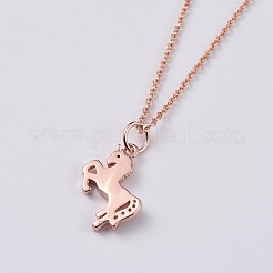 Collane con pendente in ottone unicorno&nbsp;NJEW-JN02575-M