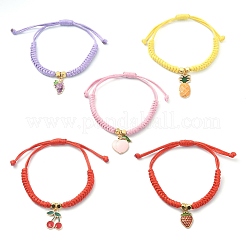 Charm-Armband aus legierter Emaille mit Früchten&nbsp;BJEW-JB09848