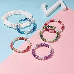 Bracelet extensible perlé rond en perles de verre pour femme&nbsp;BJEW-JB08532