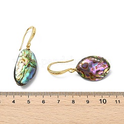 Boucles d'oreilles pendantes en nacre d'ormeau naturelle pour femmes&nbsp;EJEW-JE07155