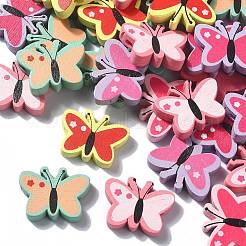 30 pièces de perles de bois peintes à la bombe&nbsp;WOOD-CJC0008-02