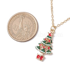 3 collier avec pendentif en alliage émaillé en forme de cloche de sapin de Noël pour femme&nbsp;NJEW-JN05130-02
