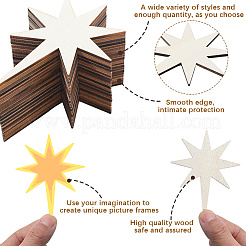40 Stück unfertiges Set mit Sternanhängern aus Holz für Malkunst&nbsp;WOOD-SP0001-43