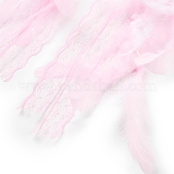 Toile/filet tissé en forme de cœur avec ornements suspendus en plumes&nbsp;LS-HJEW-G025-12A