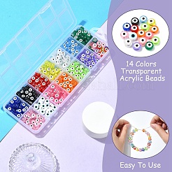 540pcs 14 Farben transparente Acrylperlen&nbsp;TACR-YW0002-08