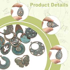 13 pièces pendentifs en alliage de style tibétain&nbsp;FIND-FS0005-17