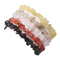 12 Konstellation natürliche gemischte Edelsteinsplitter Perlen Stretch-Armband-Sets für Frauen und Männer&nbsp;BJEW-JB10264-06