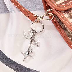 Porte-clés en alliage étoile et lune&nbsp;KEYC-SW00014-04