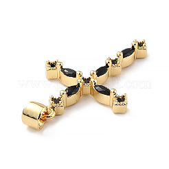 Pendentifs en zircone cubique micro-pavés en laiton écologiques&nbsp;X-KK-D066-26G-RS