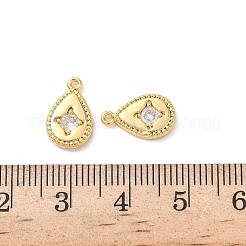 Breloques en laiton avec zircone cubique de micro pave&nbsp;KK-D504-20A-G