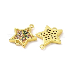 Echtes 18 Karat vergoldetes Messing mit Mikropavé-Zirkonia-Anhängern&nbsp;KK-L209-055G-01