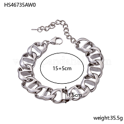 Armbänder aus gedrehter Mariner-Gliederkette aus Edelstahl 304 für Damen&nbsp;STAS-OY012-45P