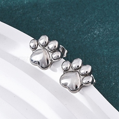 Hundepfotenabdruck 304 Edelstahl Anhänger Halsketten & Armbänder & Ohrstecker Sets für Frauen&nbsp;SJEW-C004-20P