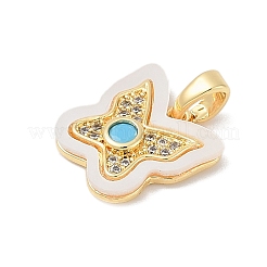 Pendentifs avec zircon cubiques à micro-pavés en laiton&nbsp;KK-Q030-01C-G